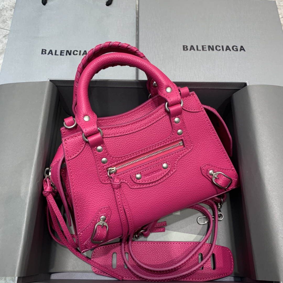 Balenciaga Neo Classic Mini Handbag Shoulder Bag Rose Red